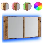 Vidaxl armoire � miroir led vieux bois 90x12x45 cm bois d'ing�nierie