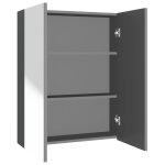 Vidaxl armoire  miroir de salle de bain 60x15x75 cm mdf anthracite