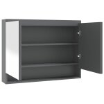 Vidaxl armoire � miroir de salle de bain 80x15x60 cm mdf gris