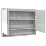 Vidaxl armoire � miroir de salle de bain 80x15x60 cm mdf gris b�ton