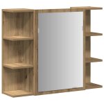 Vidaxl armoire � miroir de salle de bain ch�ne artisanal 80x20, 5x64 cm