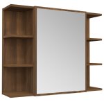 Vidaxl armoire � miroir de salle de bain ch�ne brun 80x20, 5x64 cm bois