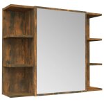 Vidaxl armoire � miroir de salle de bain ch�ne fum� 80x20, 5x64 cm bois