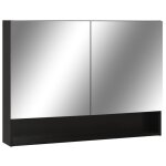 Vidaxl armoire  miroir de salle de bain led noir 80x15x60 cm mdf