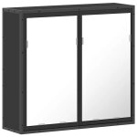 Vidaxl armoire  miroir de salle de bain noir bois d?ingnierie