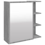 Vidaxl armoire � miroir de salle de bain sonoma gris 62, 5x20, 5x64 cm
