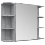 Vidaxl armoire  miroir de salle de bain sonoma gris 80x20, 5x64cm bois
