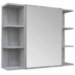 Vidaxl armoire � miroir de salle de bain sonoma gris 80x20, 5x64cm bois