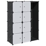 Vidaxl armoire modulaire 9 compartiments noir et blanc 109x36, 5x143 cm