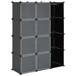 Vidaxl armoire modulaire 9 compartiments noir et blanc 109x36, 5x143 cm