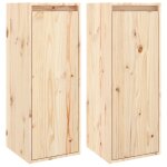 Vidaxl armoires murales 2 pcs 30x30x80 cm bois de pin massif