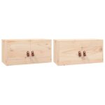 Vidaxl armoires murales 2 pcs 60x30x30 cm bois de pin massif