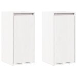 Vidaxl armoires murales 2 pcs blanc 30x30x60 cm bois de pin massif