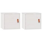 Vidaxl armoires murales 2 pcs blanc 31, 5x30x30 cm bois de pin massif