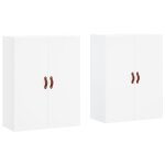 Vidaxl armoires murales 2 pcs blanc 69, 5x34x90 cm