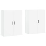 Vidaxl armoires murales 2 pcs blanc 69, 5x34x90 cm