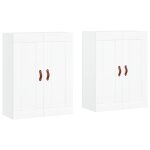 Vidaxl armoires murales 2 pcs blanc bois d'ingnierie