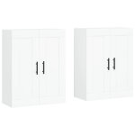 Vidaxl armoires murales 2 pcs blanc bois d'ing�nierie