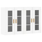Vidaxl armoires murales 2 pcs blanc bois d'ing�nierie