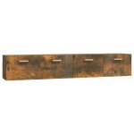Vidaxl armoires murales 2 pcs ch�ne fum� 100x36, 5x35 cm