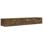 Vidaxl armoires murales 2 pcs ch�ne fum� 68x30x20 cm bois d'ing�nierie