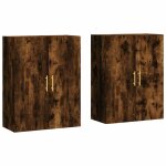 Vidaxl armoires murales 2 pcs ch�ne fum� 69, 5x34x90 cm