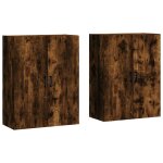 Vidaxl armoires murales 2 pcs ch�ne fum� 69, 5x34x90 cm