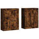 Vidaxl armoires murales 2 pcs ch�ne fum� bois d'ing�nierie