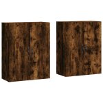 Vidaxl armoires murales 2 pcs ch�ne fum� bois d'ing�nierie