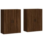Vidaxl armoires murales 2 pcs ch�ne marron 69, 5x34x90 cm