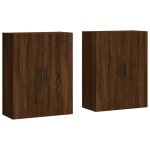 Vidaxl armoires murales 2 pcs chne marron 69, 5x34x90 cm