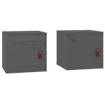 Vidaxl armoires murales 2 pcs gris 31, 5x30x30 cm bois de pin massif