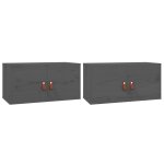 Vidaxl armoires murales 2 pcs gris 60x30x30 cm bois de pin massif