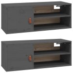 Vidaxl armoires murales 2 pcs gris 80x30x30 cm bois de pin massif