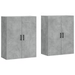 Vidaxl armoires murales 2 pcs gris b�ton 69, 5x34x90 cm