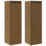 Vidaxl armoires murales 2 pcs marron miel 30x30x100 cm pin massif