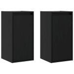 Vidaxl armoires murales 2 pcs noir 30x30x60 cm bois de pin massif