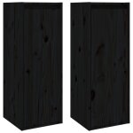 Vidaxl armoires murales 2 pcs noir 30x30x80 cm bois de pin massif