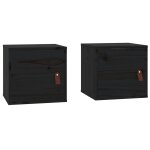Vidaxl armoires murales 2 pcs noir 31, 5x30x30 cm bois de pin massif