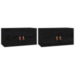 Vidaxl armoires murales 2 pcs noir 60x30x30 cm bois de pin massif
