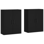 Vidaxl armoires murales 2 pcs noir 69, 5x34x90 cm