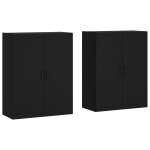 Vidaxl armoires murales 2 pcs noir 69, 5x34x90 cm