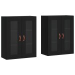 Vidaxl armoires murales 2 pcs noir bois d'ing�nierie