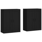 Vidaxl armoires murales 2 pcs noir bois d'ing�nierie