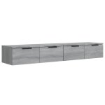 Vidaxl armoires murales 2 pcs sonoma gris 68x30x20cm bois d'ing�nierie