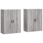 Vidaxl armoires murales 2 pcs sonoma gris 69, 5x34x90 cm