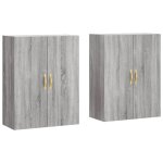 Vidaxl armoires murales 2 pcs sonoma gris 69, 5x34x90 cm