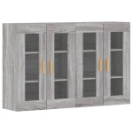 Vidaxl armoires murales 2 pcs sonoma gris bois d'ing�nierie