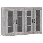 Vidaxl armoires murales 2 pcs sonoma gris bois d'ingnierie