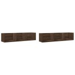 Vidaxl armoires murales 2pcs chne marron 75x18x16, 5cm bois ingnierie